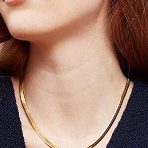 MD Women Single Herringbone Gold Chain