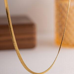 MD Women Single Herringbone Gold Chain